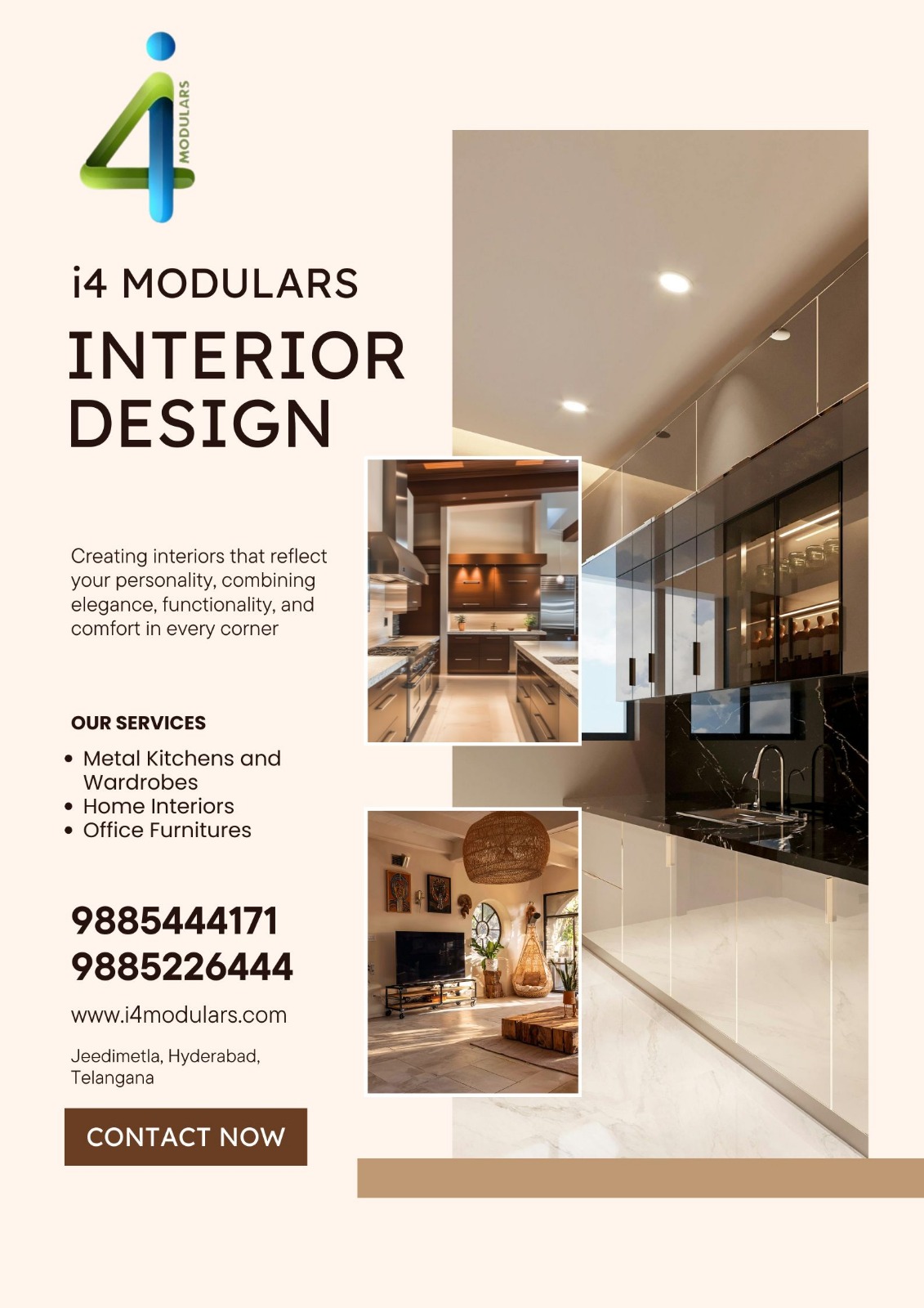 Best Metal Kitchen in Hyderabad | I4 Modulars Interior Designers