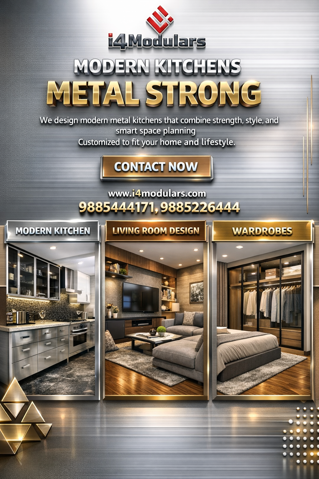 Powder-Coated Metal Kitchens: Features, Benefits & Durability | I4 Modulars