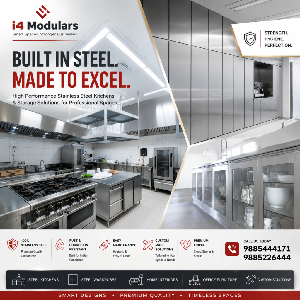 Custom Stainless Steel Kitchens and Wardrobes for Homes