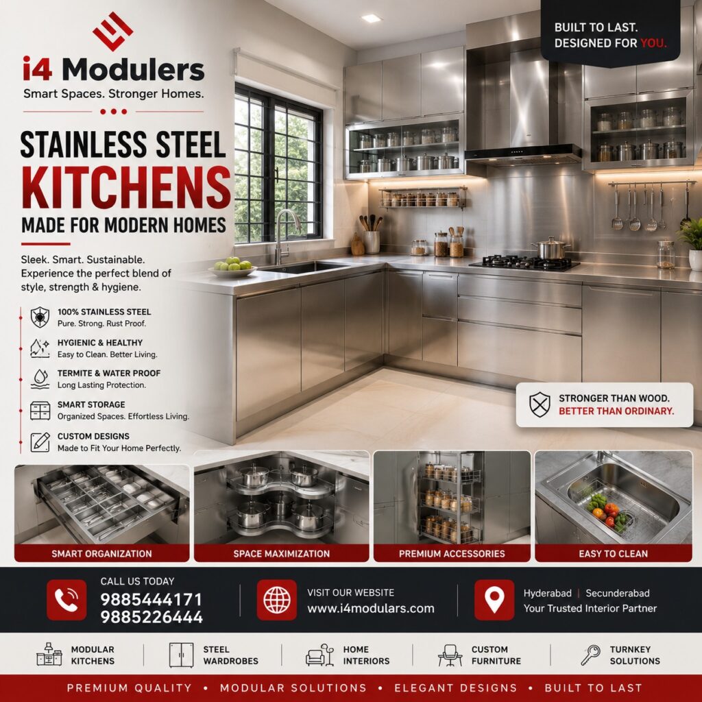 Affordable Stainless Steel Modular Kitchens for Modern Homes
